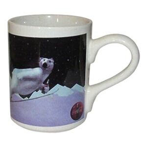 Gibson Coca Cola 1996 Ski Jumping Polar Bear Coffee Mug Collectible Coke